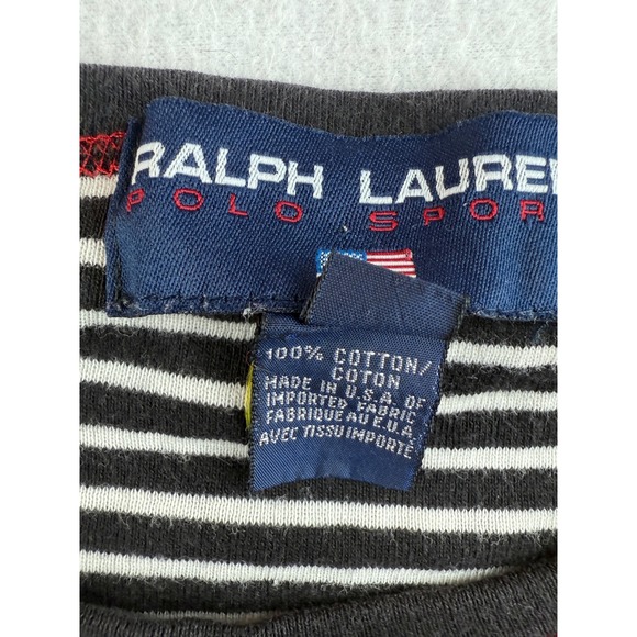 Ralph Lauren Striped Tee Nautical Patch Short‎ Sleeve Top - Picture 5 of 9